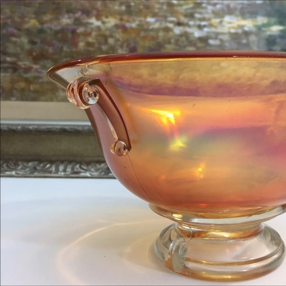 Imperial Carnival Glass Double Scroll Bowl in Marigold Vintage 1920’s - Picture 2 of 8